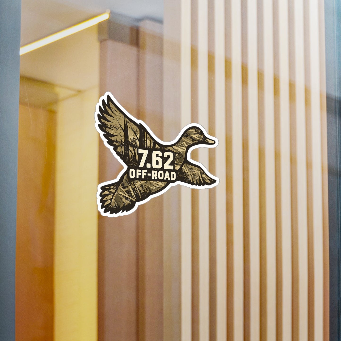 Duck-Shaped Vinyl Decal — 7.62 Off-Road Camouflage Sticker