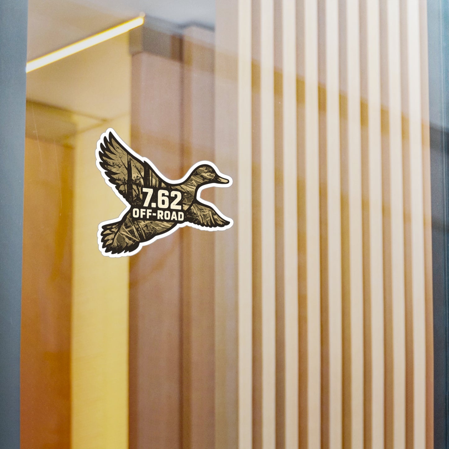 Duck-Shaped Vinyl Decal — 7.62 Off-Road Camouflage Sticker