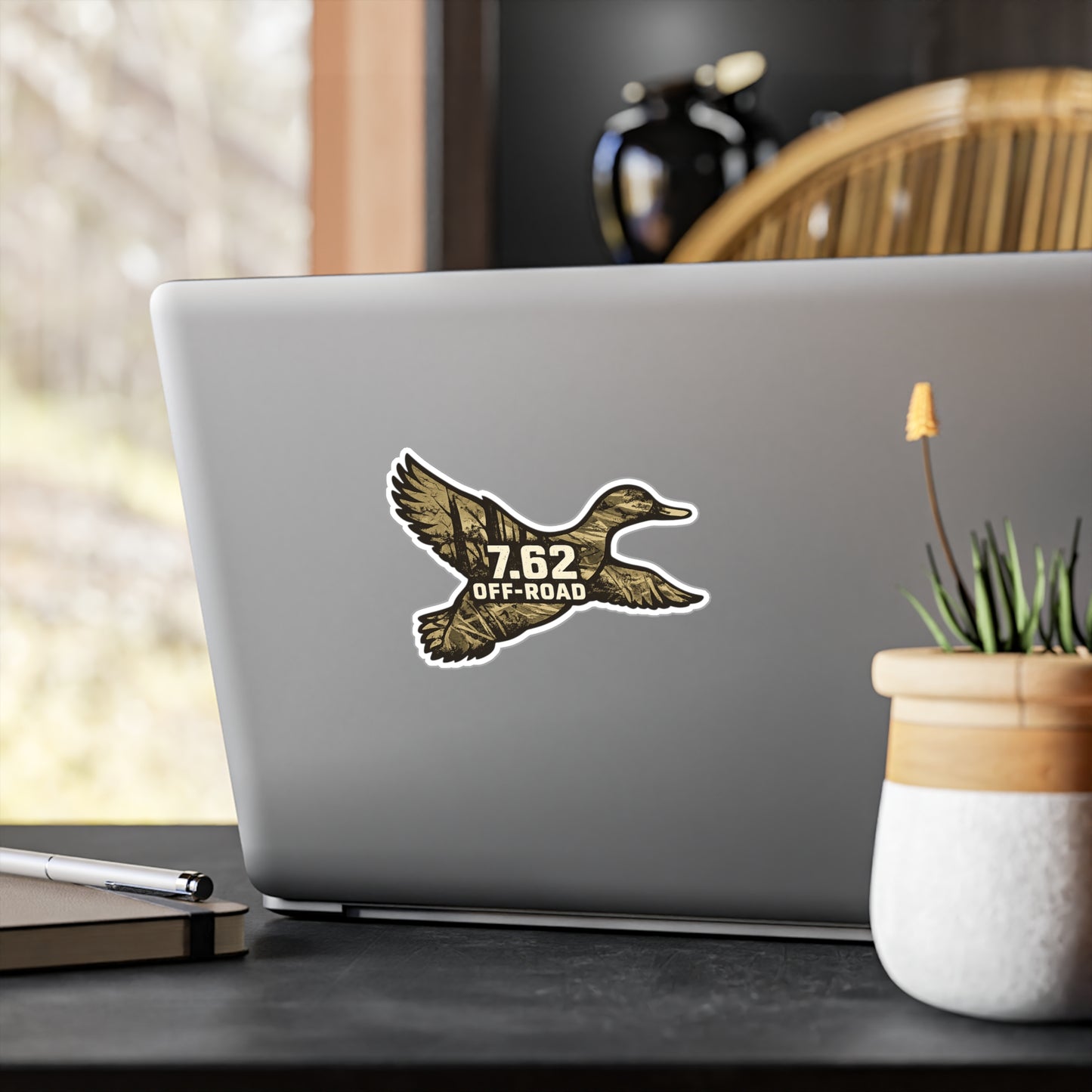 Duck-Shaped Vinyl Decal — 7.62 Off-Road Camouflage Sticker