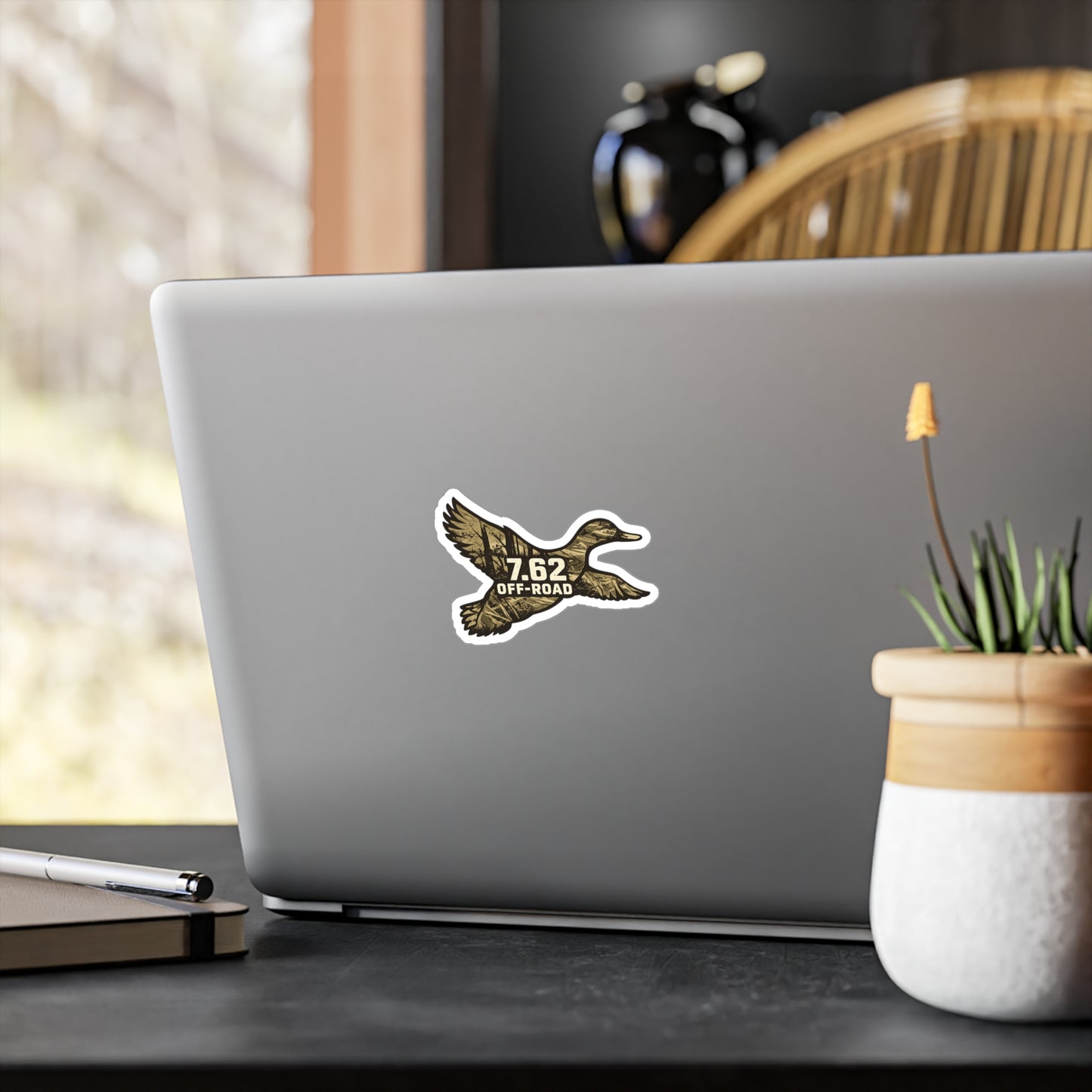 Duck-Shaped Vinyl Decal — 7.62 Off-Road Camouflage Sticker