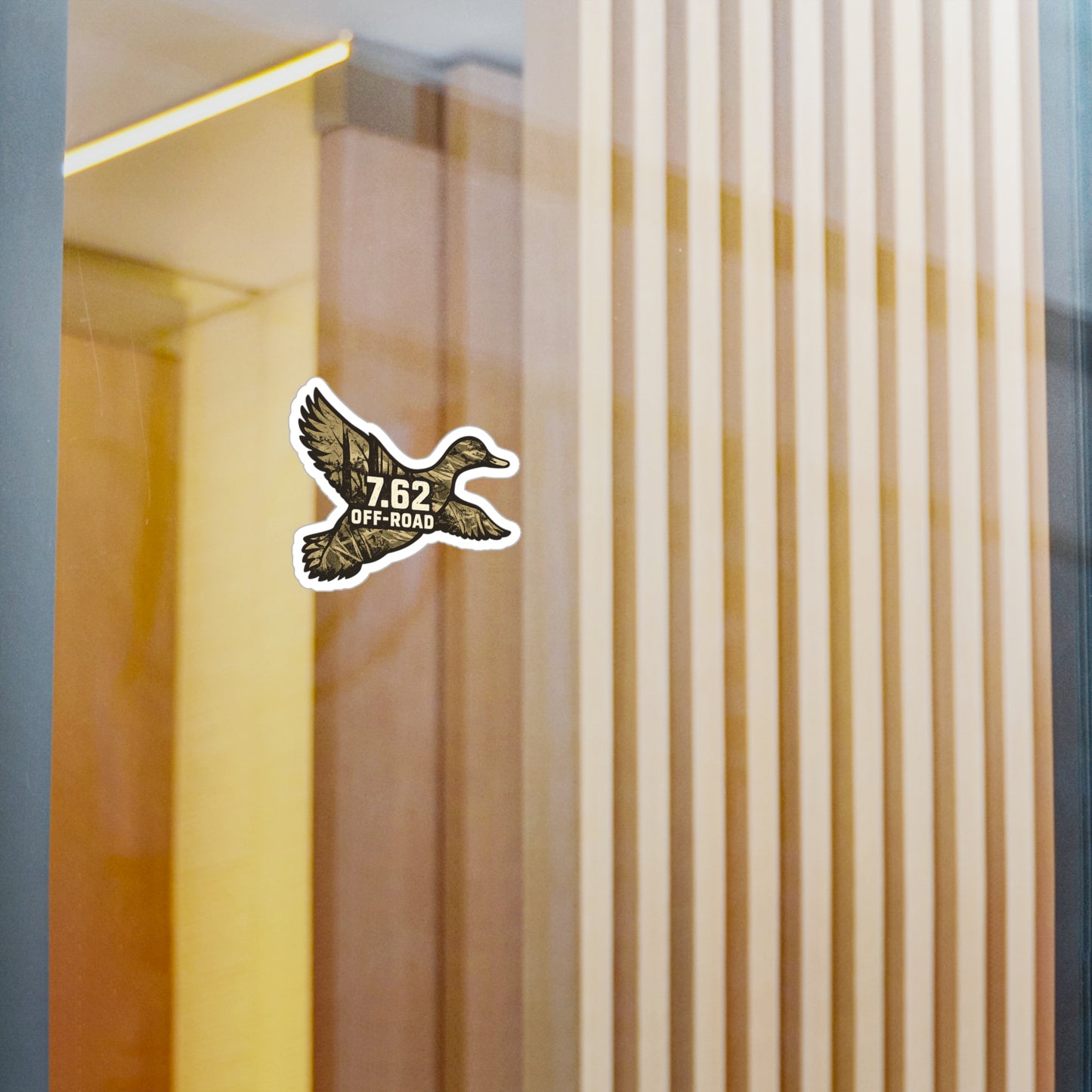 Duck-Shaped Vinyl Decal — 7.62 Off-Road Camouflage Sticker