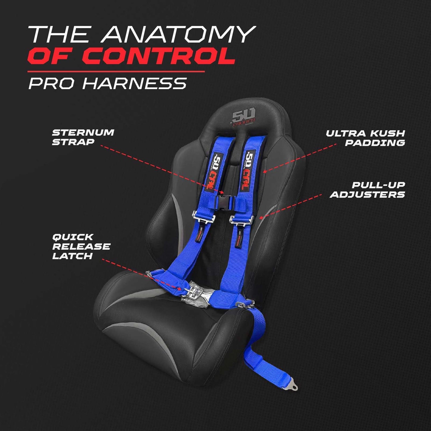 4 Point Harness for Bucket Seat, Quick Release Latch, 9 Color Options, Racing Harness, Race Car, Off Road Vehicle, UTV, RZR