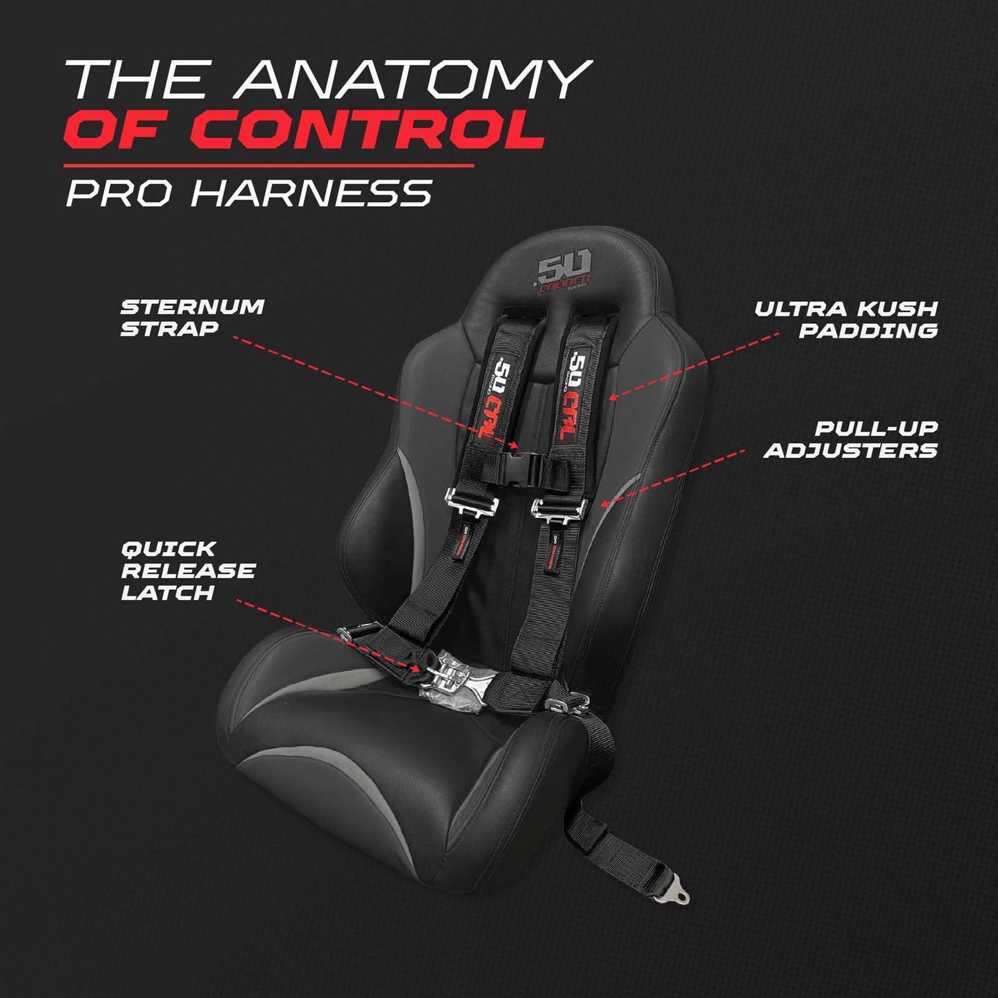 4 Point Harness for Bucket Seat, Quick Release Latch, 9 Color Options, Racing Harness, Race Car, Off Road Vehicle, UTV, RZR