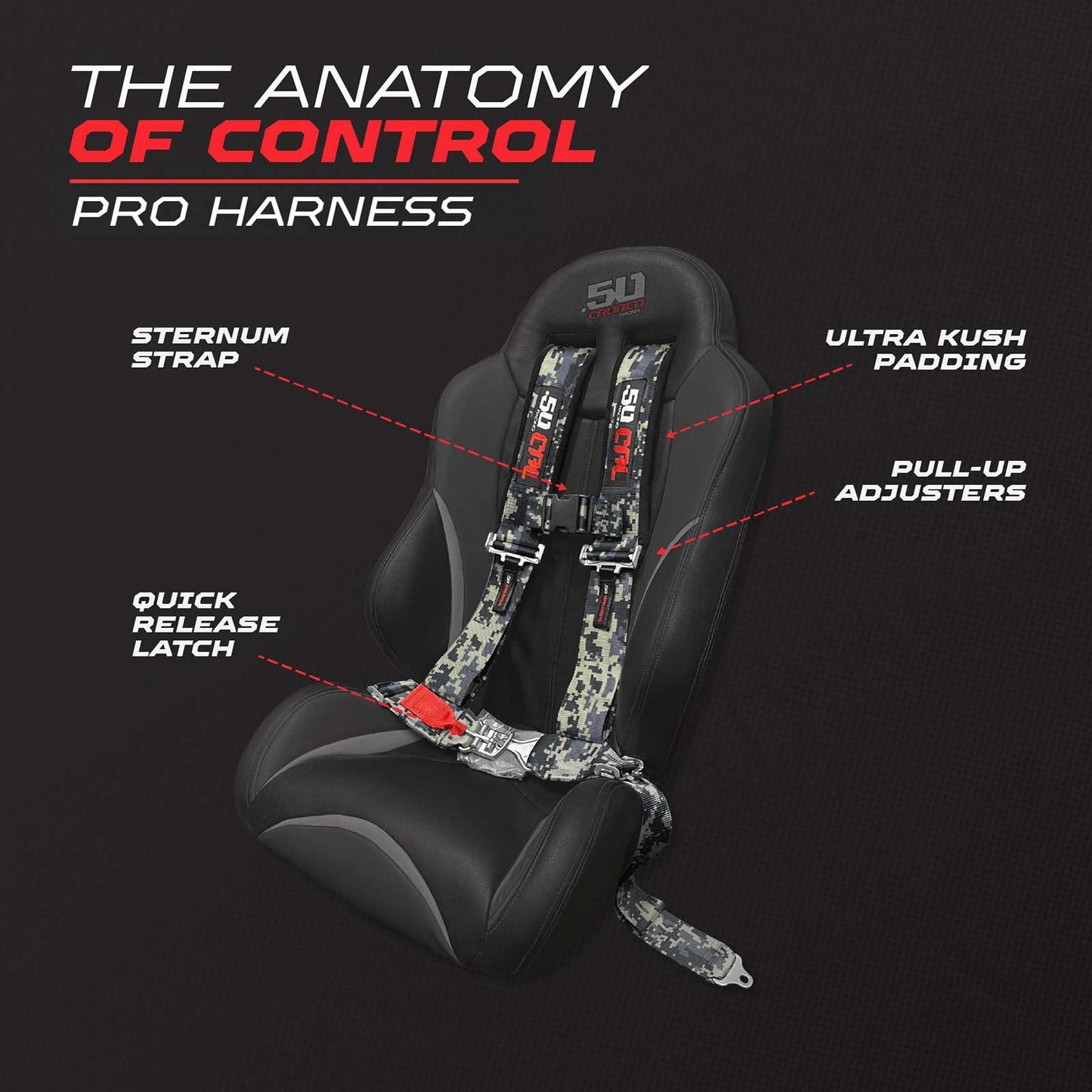 4 Point Harness for Bucket Seat, Quick Release Latch, 9 Color Options, Racing Harness, Race Car, Off Road Vehicle, UTV, RZR