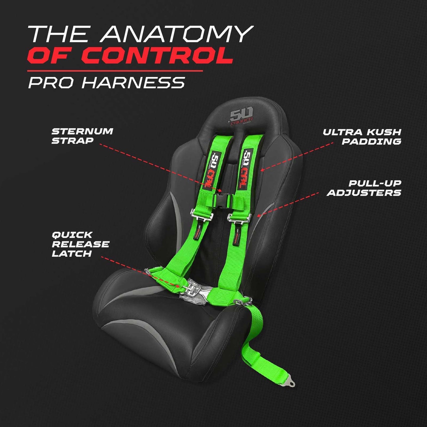 4 Point Harness for Bucket Seat, Quick Release Latch, 9 Color Options, Racing Harness, Race Car, Off Road Vehicle, UTV, RZR