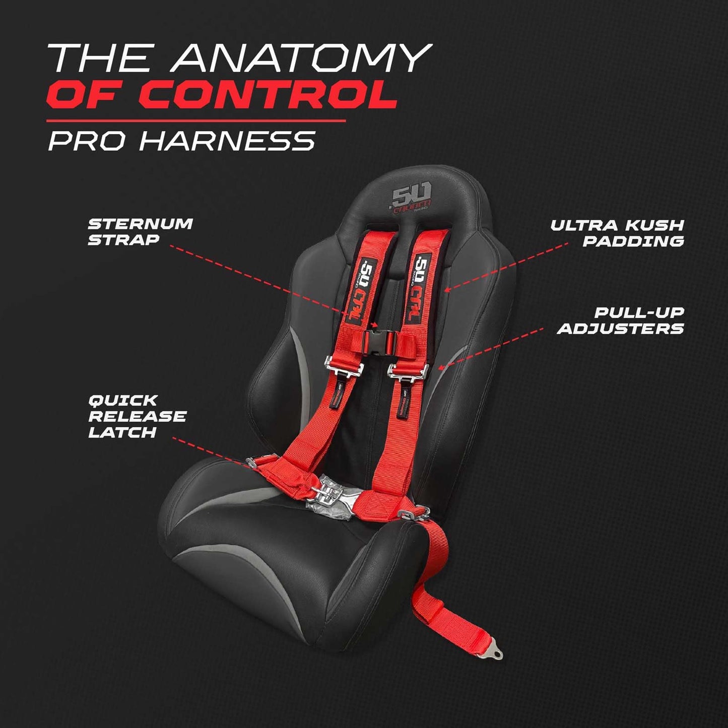 4 Point Harness for Bucket Seat, Quick Release Latch, 9 Color Options, Racing Harness, Race Car, Off Road Vehicle, UTV, RZR