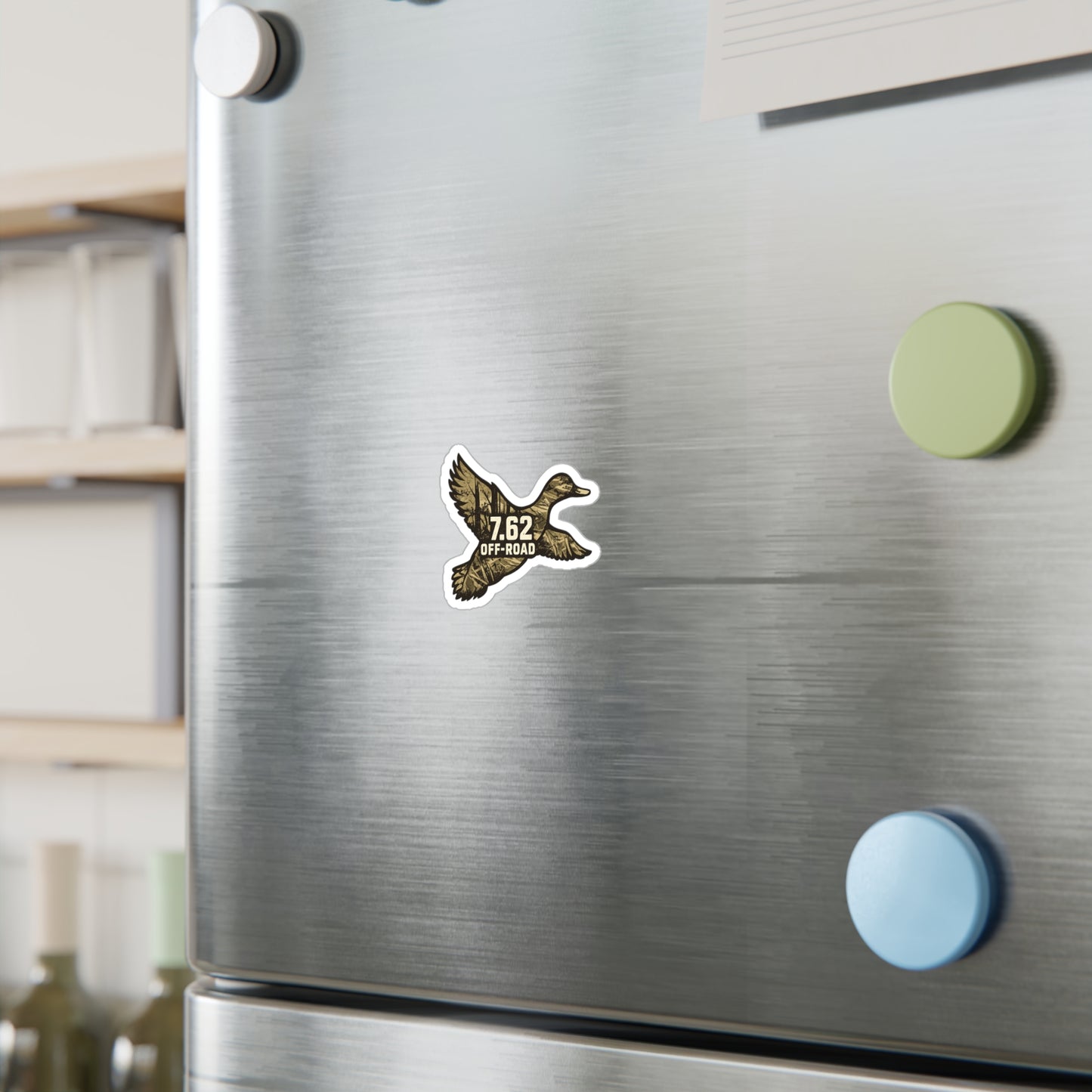 Duck-Shaped Vinyl Decal — 7.62 Off-Road Camouflage Sticker