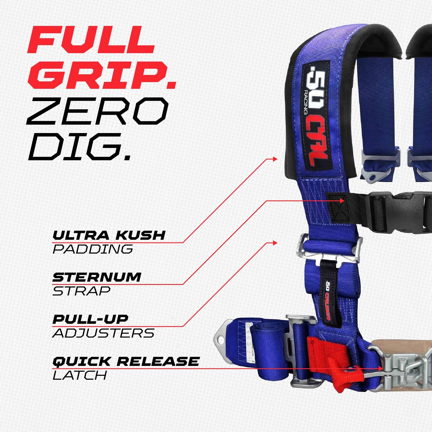 4 Point Harness for Bucket Seat, Quick Release Latch, 9 Color Options, Racing Harness, Race Car, Off Road Vehicle, UTV, RZR