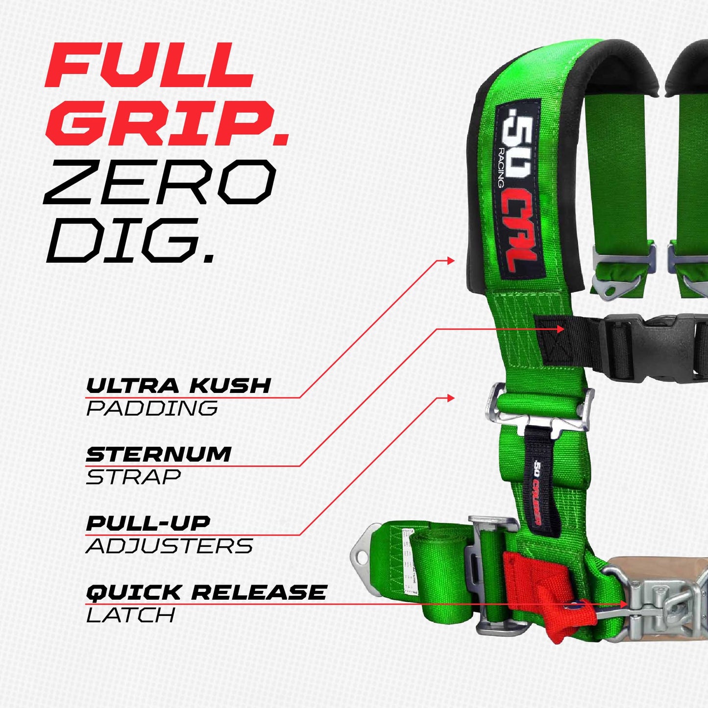 4 Point Harness for Bucket Seat, Quick Release Latch, 9 Color Options, Racing Harness, Race Car, Off Road Vehicle, UTV, RZR