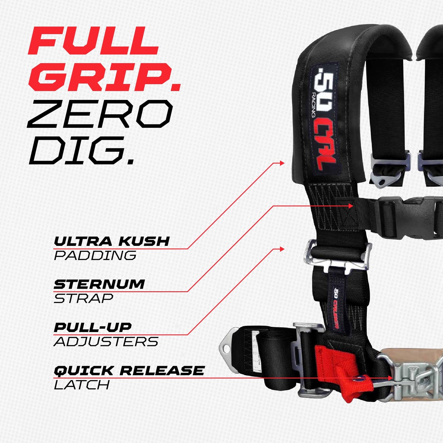 4 Point Harness for Bucket Seat, Quick Release Latch, 9 Color Options, Racing Harness, Race Car, Off Road Vehicle, UTV, RZR